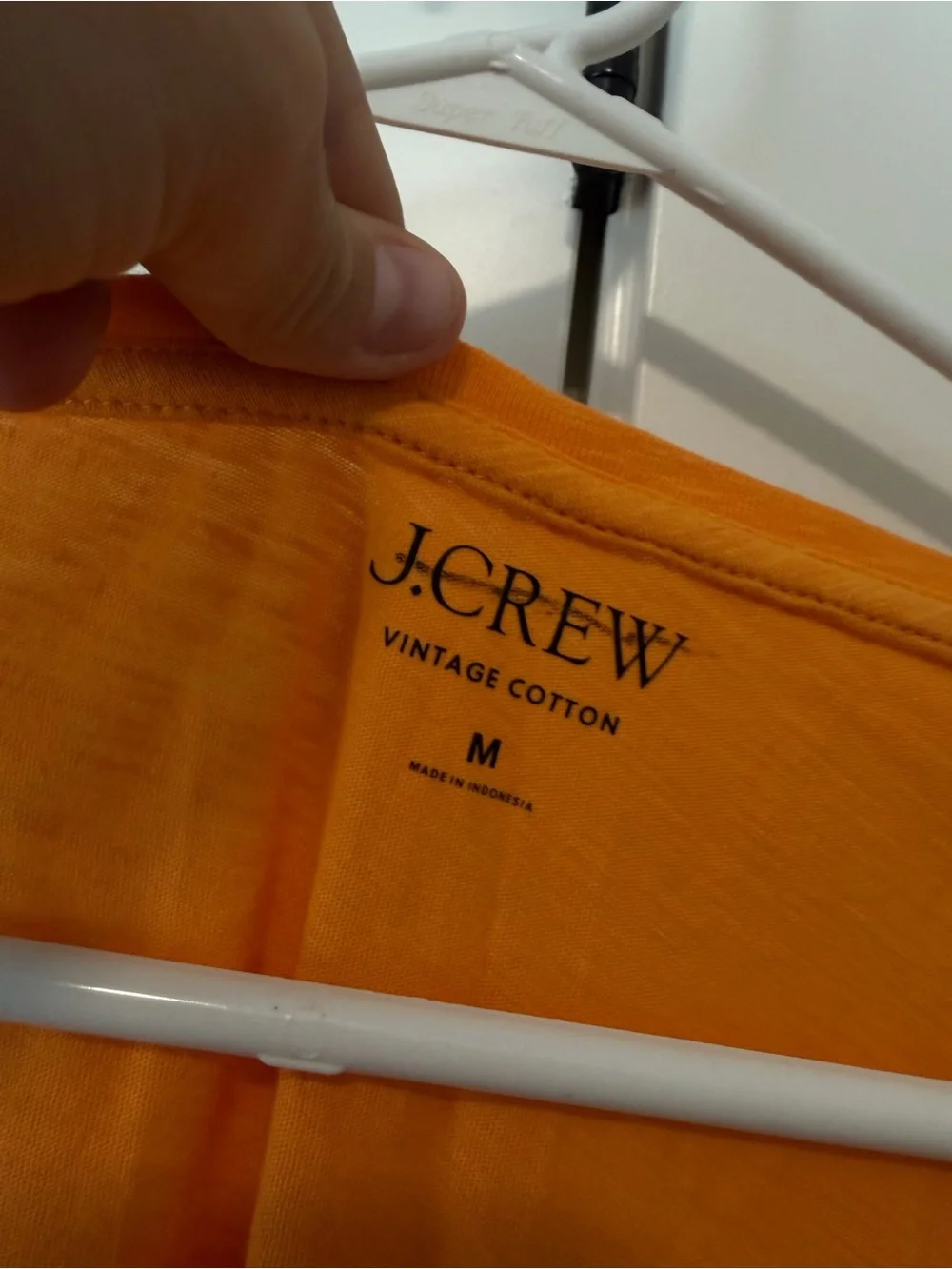 J. Crew Women's V-Neck Tee in Bright Orange NWOT size medium 100% vintage cotton